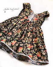 Load image into Gallery viewer, Charcoal Blooms - Toddler &amp; Girls Floral Dress